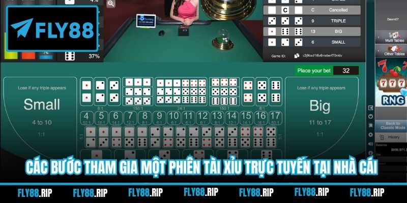 Các bước tham gia một phiên Tài Xỉu trực tuyến tại nhà cái